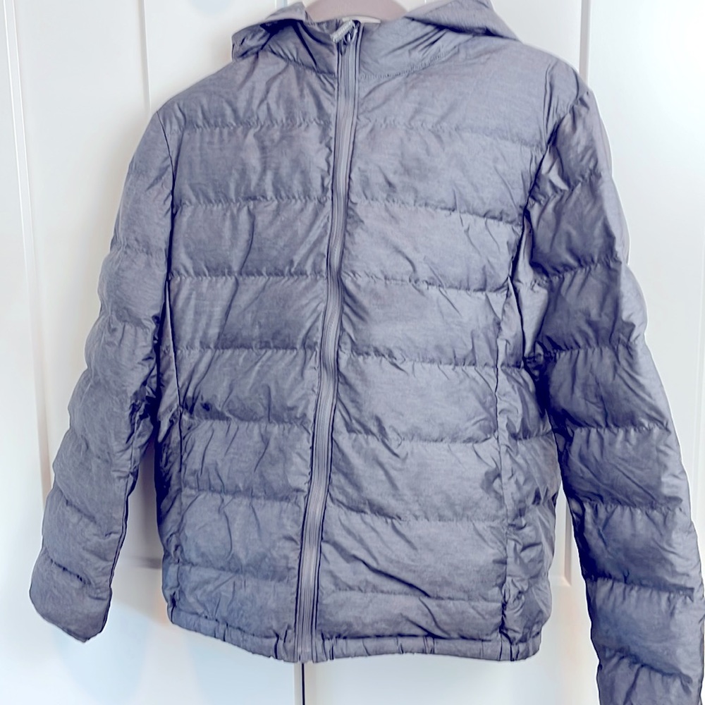 Uniqlo Kids Charcoal Gray Hooded Puffer Jacket size 13